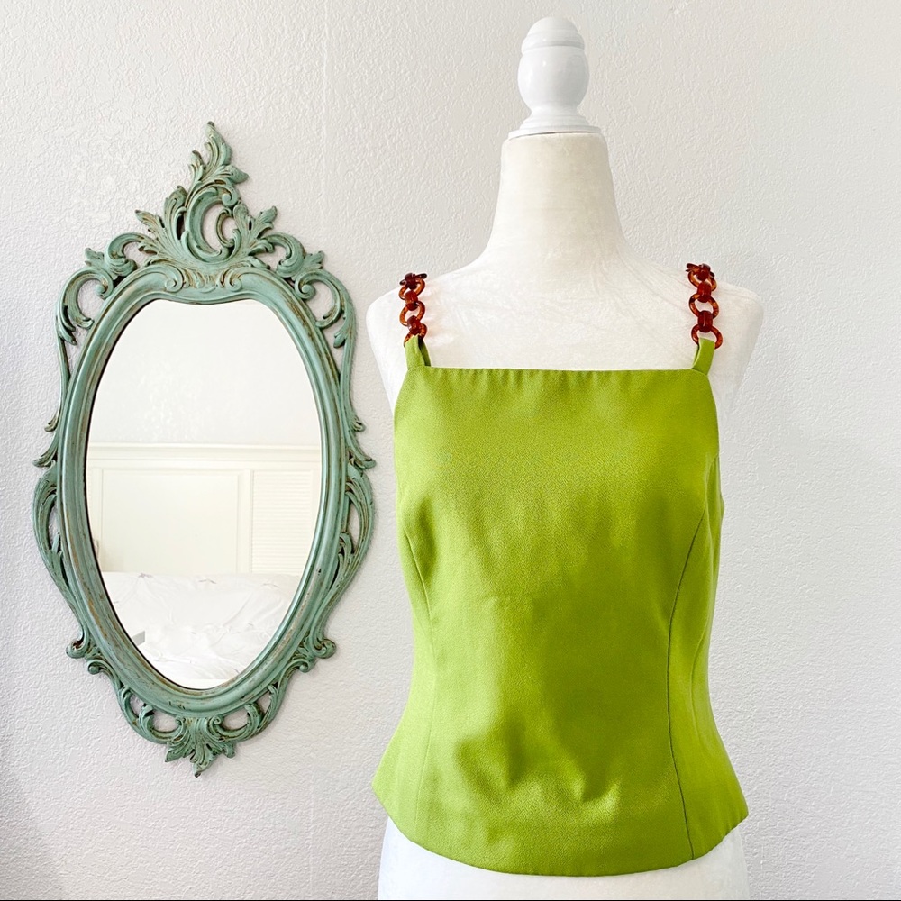 Vintage 90s Y2K Union Made Misty Lane Lucite Chain Tank Top.